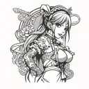 censored hentai maid girl tattoo design idea