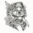 censored hentai maid girl tattoo design idea