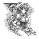 censored hentai maid girl tattoo design idea