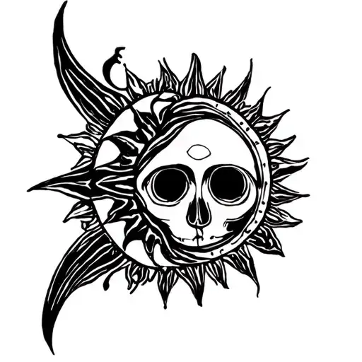 Gothic Sun tattoo design idea