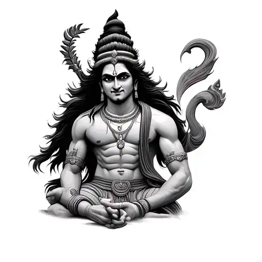 "Shiva with his anger avatar" Nepali tattoo design idea