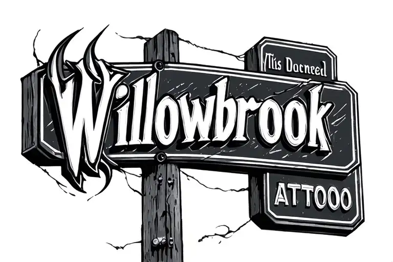 "Willowbrook" Street Sign tattoo design idea