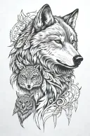 wolf bear owl tattoo design idea