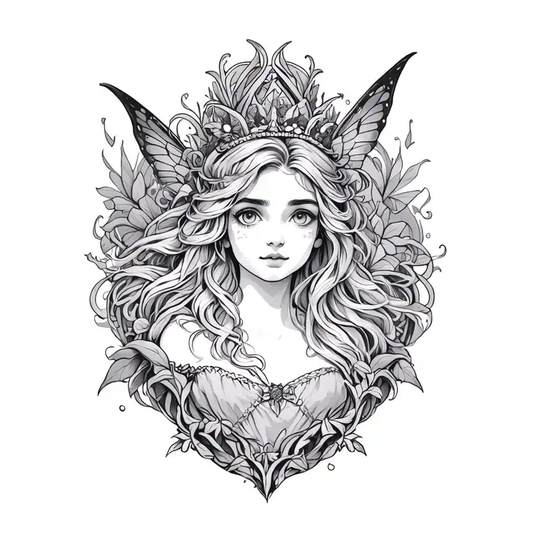 fairy tale logo tattoo design idea