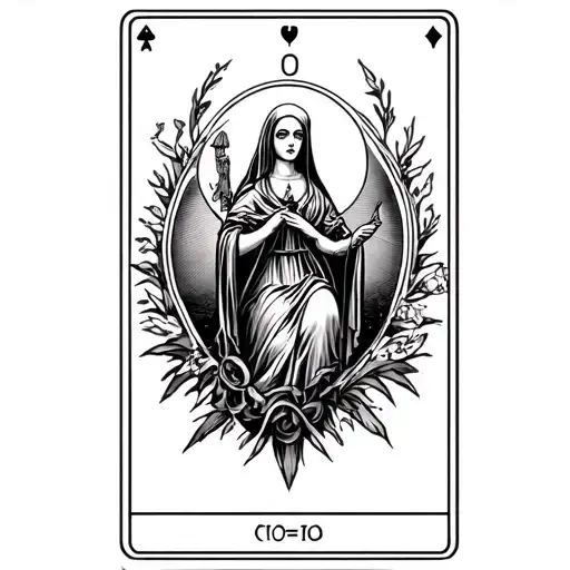 The High Priestess tarot card tattoo design idea