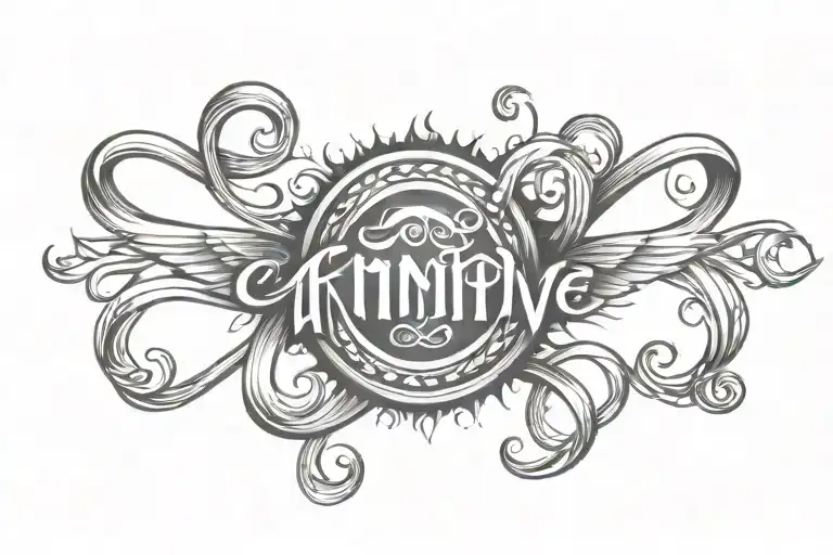 infinity symbol, with 'love you dad' written above going with the bend of the symbol. pigeon above symbol, skittles pin tattoo design idea