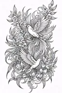 fireweed flame Pheonix  tattoo design idea