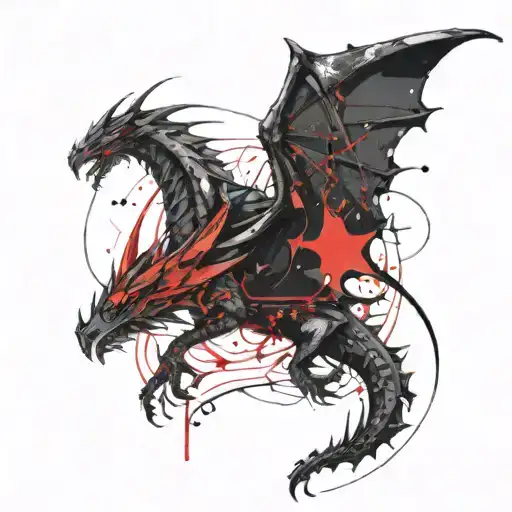 cyberpunk dragon tattoo design idea