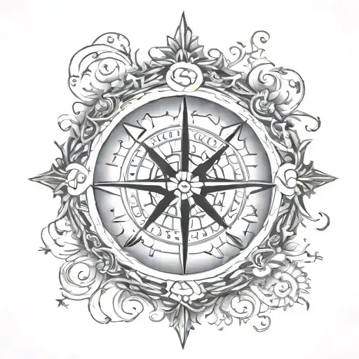 Nordic symbols of life and the compass tattoo design idea