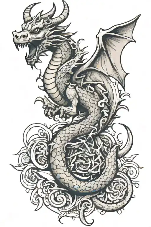 dragon and Taurus   tattoo design idea