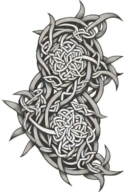 Celtic knots weaving tattoo design idea