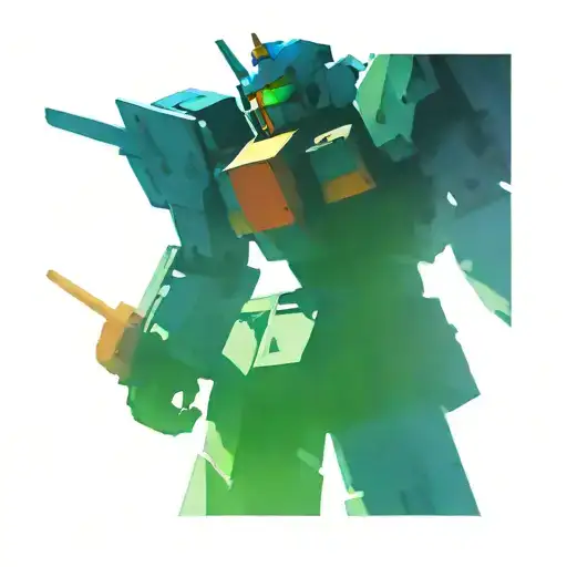 clourful gundam mech tattoo design idea