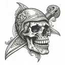 skull and dagger tattoo design idea