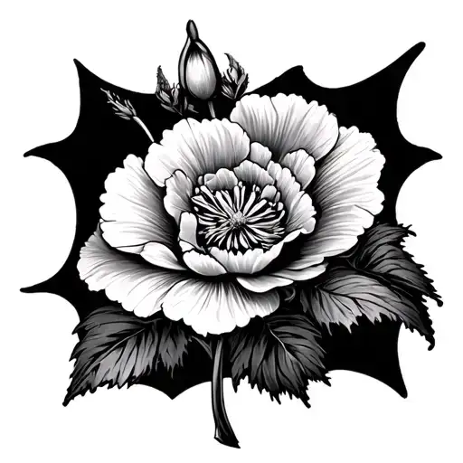 Carnation Snowdrop tattoo design idea