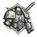 brotherhood of steel and warhammer 40k tattoo design idea