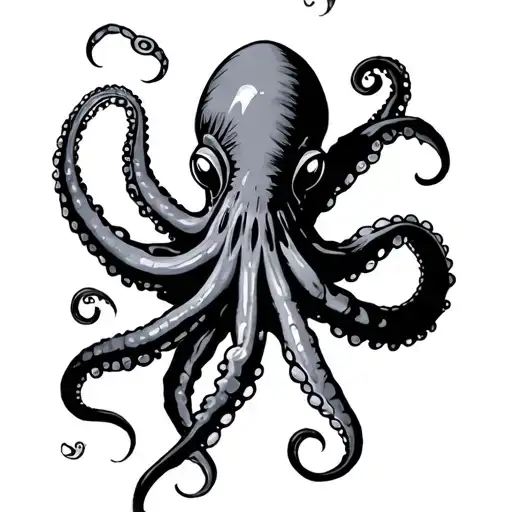 giant squid tattoo design idea