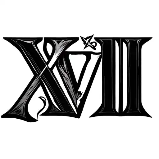 "XVII" 17 Roman Numeral tattoo design idea