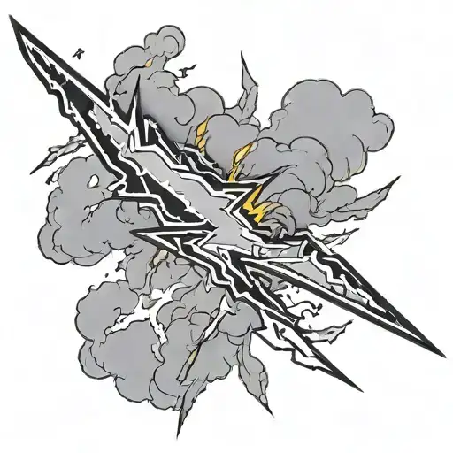 lightning bolt on the collarbone tattoo design idea