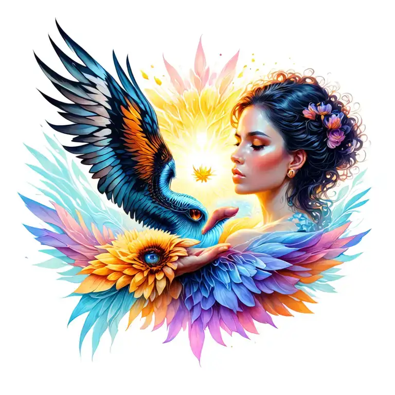 Force courage female Hope luck being able tattoo design idea