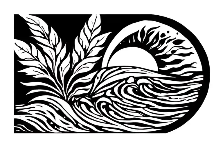 Polynesian Wed Sun Water Nature tattoo design idea