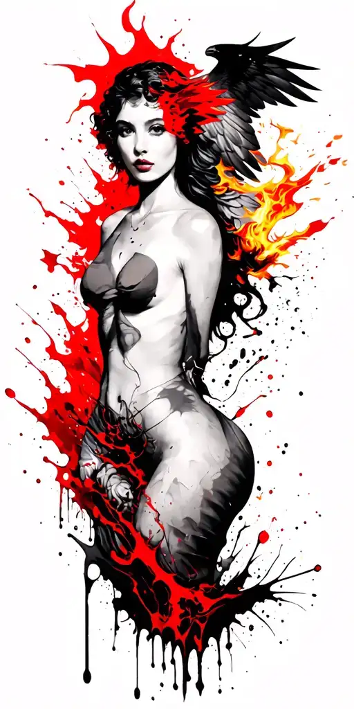 my kids names, william and waldemar, danish flag, bmw e36, am eagle, fire and a sexy topless lady if possible tattoo design idea