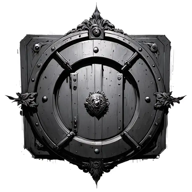 locked vault door tattoo design idea