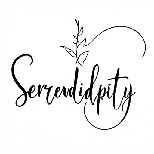Serendipity lettering tattoo design idea