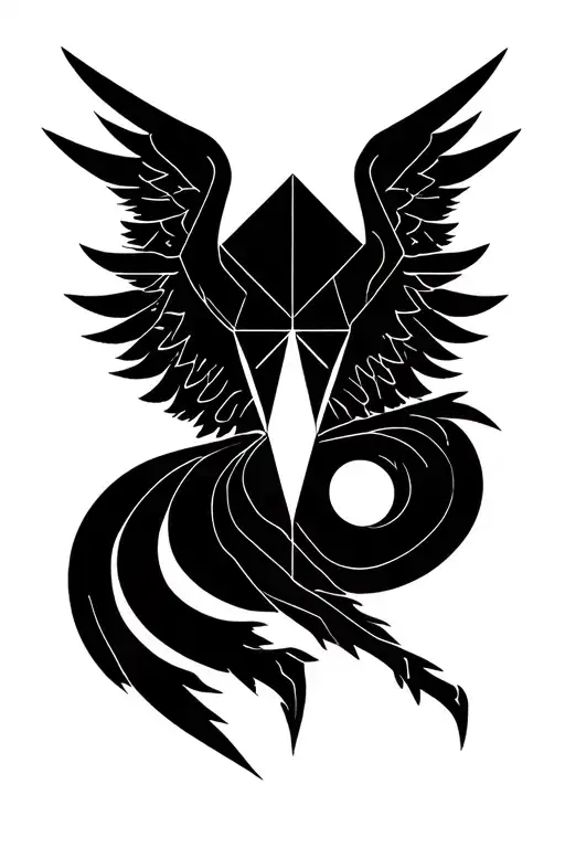 wings + sagittarius tattoo design idea