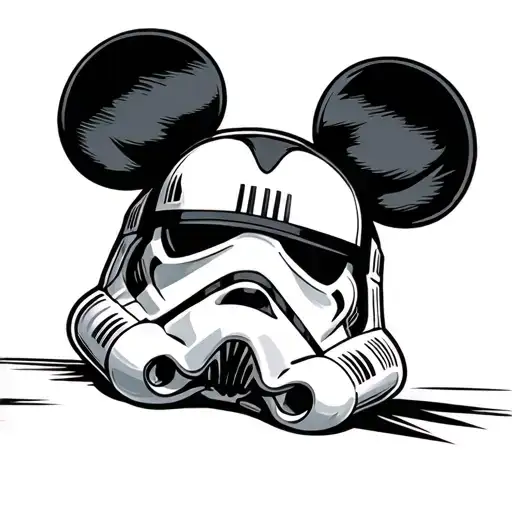 stormtrooper Mickey Mouse ears and war paint  tattoo design idea