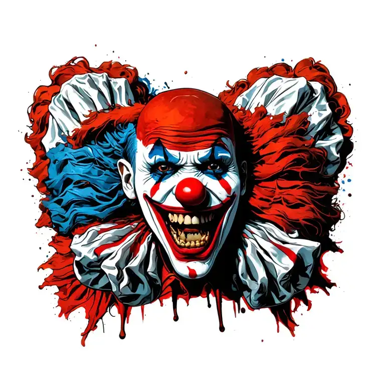 Sweettooth the Clown from the tv show Twisted Metal killing Mr Grimm tattoo design idea