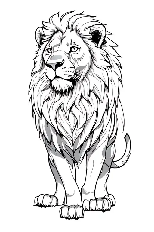 lion standing tattoo design idea