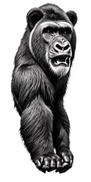 lion bear gorilla face tattoo design idea