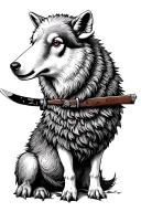 Sheep in wolf cloth  with knife tattoo design idea