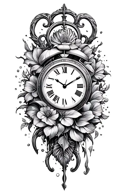 birth date, clock, tattoo design idea