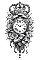 birth date, clock, tattoo design idea
