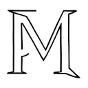 alphabet P M tattoo design idea