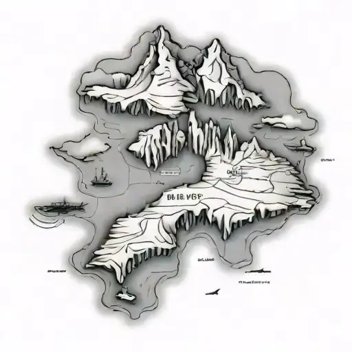 Antarctica map tattoo design idea