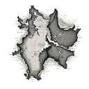 Antarctica map tattoo design idea