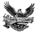Faith, Family and Country USA Theme tattoo design idea