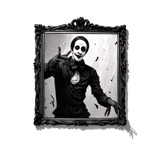 mime trapped in a mirror and he's trying to get out tattoo design idea