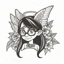 Angel from Lilo & Stitch with glasses  tattoo design idea