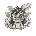 Angel from Lilo & Stitch with glasses  tattoo design idea