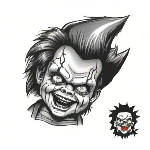 chucky doll tattoo design idea