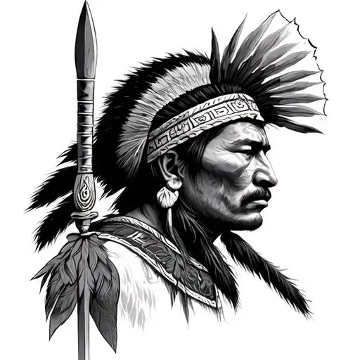 Mapuche Warrior tattoo design idea