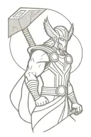 thor with a hammer 3d tattoo design idea
