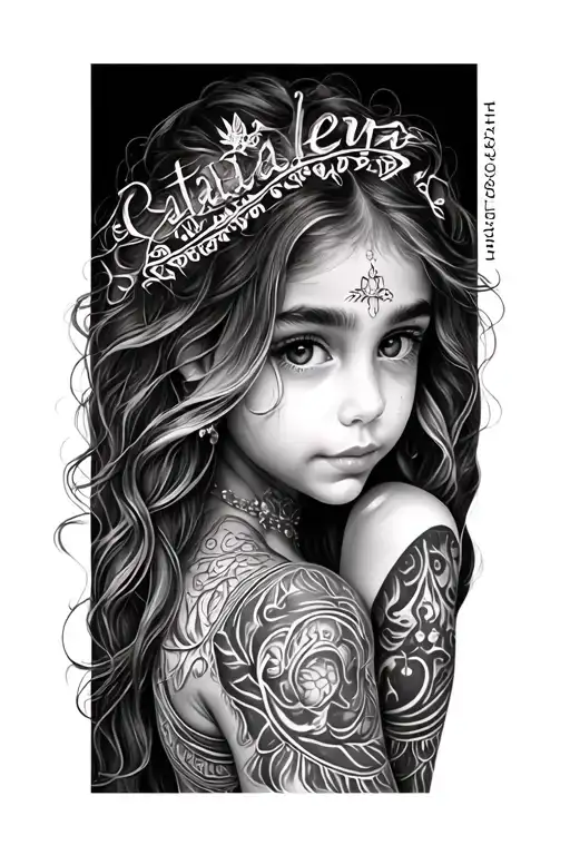 I want to draw my daughter Name on my fore arm , her name is " cataleya" and she is born on 24-12-2023, tattoo design idea