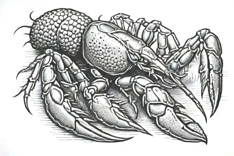 crawfish tattoo design idea