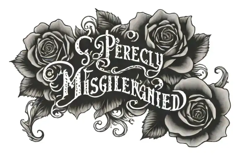two word lyric to match 'perfectly misaligned' tattoo design idea