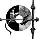 cupids bow and arrow tattoo design idea