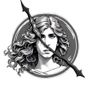 cupids bow and arrow tattoo design idea